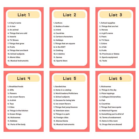 scattergories list generator